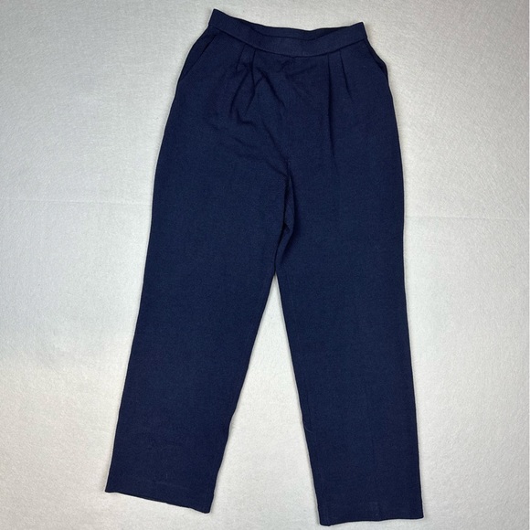 Pantalon St. John Knit Navy Blue Taille 4 - Taille 27" - Coupe Droite Avec Poches - Occasion Très Bon État